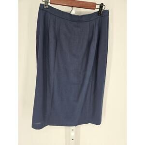 Women's Michele Blue Button Closer Back Slit Midi Skirt Size 12